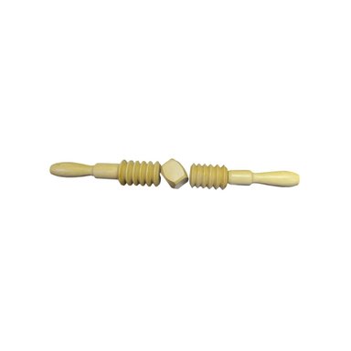 RODILLO CORPORAL DE MADERA 40X4,5CM MOSTAZA CON SUPERFICIE PULIDA Y+PAPEL REGALO - 1
