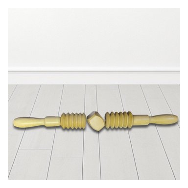 RODILLO CORPORAL DE MADERA 40X4,5CM MOSTAZA CON SUPERFICIE PULIDA Y+PAPEL REGALO - 2
