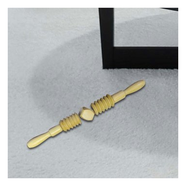 RODILLO CORPORAL DE MADERA 40X4,5CM MOSTAZA CON SUPERFICIE PULIDA Y+PAPEL REGALO - 3