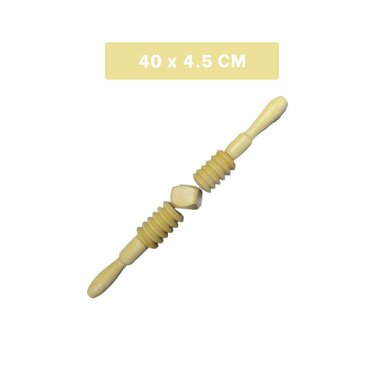 RODILLO CORPORAL DE MADERA 40X4,5CM MOSTAZA CON SUPERFICIE PULIDA Y+PAPEL REGALO - 4