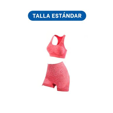 PACK12 PACK ACTIVO TOP Y SHORT FITNESS YOGA ROJO CON TELA LIGERA Y+REGALO STICKER - 4