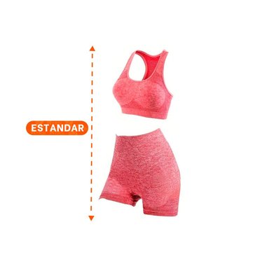 PACK2 DUPLA FITNESS TOP Y SHORT FITNESS YOGA ROJO CON SOPORTE FIRME Y+REGALO STICKER - 4