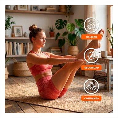 PACK2 DUPLA FITNESS TOP Y SHORT FITNESS YOGA ROJO CON SOPORTE FIRME Y+REGALO STICKER - 5