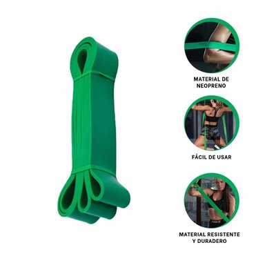 CINTA DE RESISTENCIA VERDE 25 A 57KG PARA CALISTENIA - 3