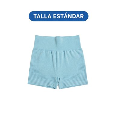 PACK6 EQUIPO YOGA TOP Y SHORT FITNESS YOGA CELESTE CON COMPRESION LIGERA Y+REGALO STICKER - 4