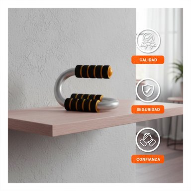 SOPORTE ENTRENAMIENTO PUSH UP EN FORMA DE S NARANJA CON BASE FIRME Y+LIGAS REGALO - 2