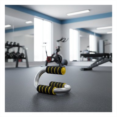 SOPORTE FITNESS PUSH UP EN FORMA DE S AMARILLO CON BASE ESTABLE - 2