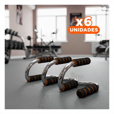 PACK6 PLATAFORMA ACTIVA PUSH UP EN FORMA DE S NARANJA CON AGARRE COMODO Y+REGALO STICKER - 1