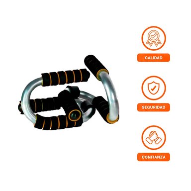 PACK6 PLATAFORMA ACTIVA PUSH UP EN FORMA DE S NARANJA CON AGARRE COMODO Y+REGALO STICKER - 2
