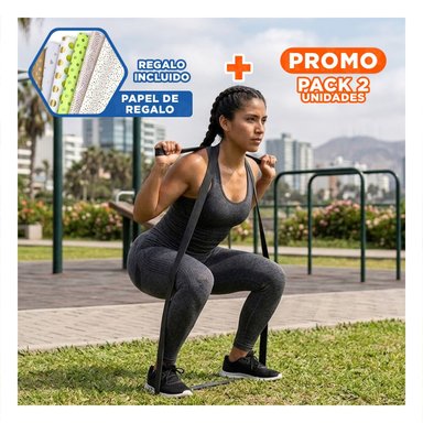 PACK2 TIRA DE RESISTENCIA NEGRA 11 A 29KG PARA CALISTENIA Y+PAPEL REGALO - 1