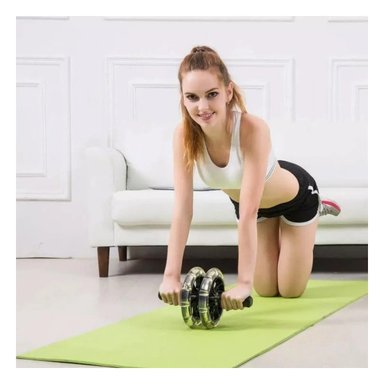 RUEDA ABDOMINAL TRANSPARENTE CON DOBLE SOPORTE PARA ACTIVO - 1