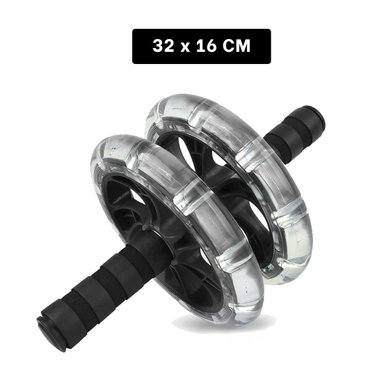 PACK2 RUEDA GYM DOBLE ABDOMINAL TRANSPARENTE PARA EJERCICIOS DIARIOS Y+PAPEL REGALO - 4