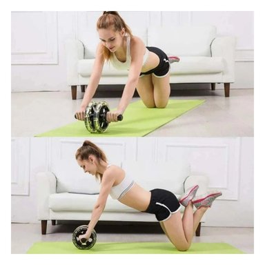 PACK2 RUEDA GYM DOBLE ABDOMINAL TRANSPARENTE PARA EJERCICIOS DIARIOS Y+PAPEL REGALO - 5