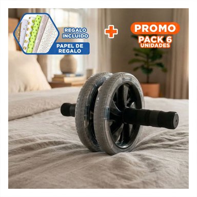 PACK6 RODILLO DEPORTIVO DOBLE ABDOMINAL TRANSPARENTE PARA FORTALECER Y+PAPEL REGALO - 1
