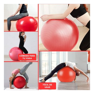 PELOTA PILATES COMODA Y FIRME CON SOPORTE PARA RUTINA Y ENTRENAMIENTO - 5