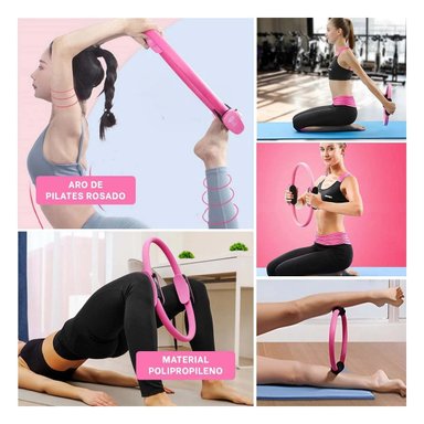 CIRCULO FITNESS 40 CM ROSADO PARA TONIFICAR MUSCULOS Y MEJORAR EQUILIBRIO - 5