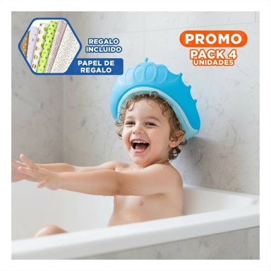 PACK4 RESGUARDO DE DUCHA AJUSTABLE PARA NINOS CELESTE MOL 2 AJUSTE PRACTICO Y+PAPEL REGALO - 1