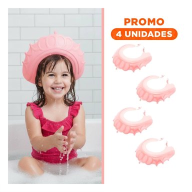 PACK4 RESGUARDO DE DUCHA AJUSTABLE PARA NINOS ROSADO MOL 2 COMODO Y+REGALO STICKER - 1