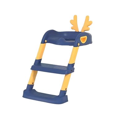 PACK2 SILLA ENTRENADORA DE BANO CON ESCALERA AZUL Y AMARILLO OREJITAS Y+REGALO STICKER - 2