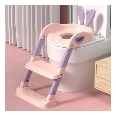 PACK6 SOPORTE DE INODORO CON ESCALERA ROSADO Y LILA OREJITAS Y+PAPEL REGALO - 5