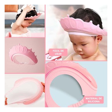 COBERTURA DE DUCHA AJUSTABLE PARA NINOS ROSADO MOL 2 COMODA Y+LIGAS REGALO - 5