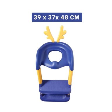 PACK2 ESCALON DE INODORO INFANTIL CON ASIENTO AZUL Y AMARILLO OREJITAS Y+PAPEL REGALO - 4