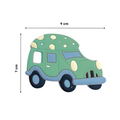 PACK6 RECURSO DE DENTICION CON DISEÑO DE CARRO EN SILICONA VERDE - 4
