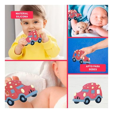 PRODUCTO DE DENTICION INFANTIL EN SILICONA CON PUNTOS ROJO - 5