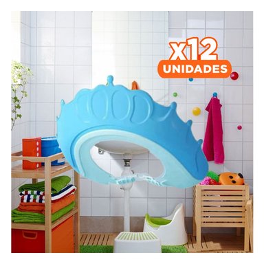 PACK12 SOPORTE DE DUCHA AJUSTABLE PARA NINOS CELESTE MOL 2 FACIL LIMPIEZA - 1