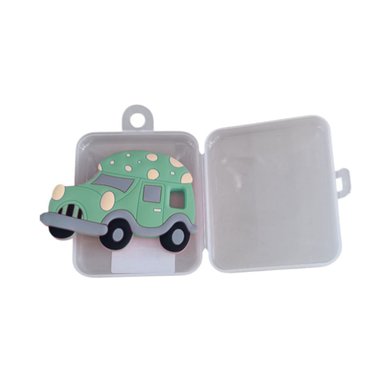 SOLUCION DE DENTICION PARA BEBE EN SILICONA CARRO VERDE Y+REGALO STICKER - 3