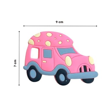 HERRAMIENTA SENSORIAL DE SILICONA CON FORMA DE CARRO ROSADO Y+PAPEL REGALO - 4