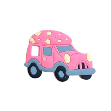 PACK6 HERRAMIENTA DE DENTICION SENSORIAL EN SILICONA CARRO ROSADO Y+REGALO STICKER - 2