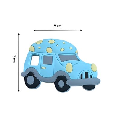 PACK4 ACCESORIO DIDACTICO DE SILICONA CON DISEÑO DE CARRO CELESTE - 4