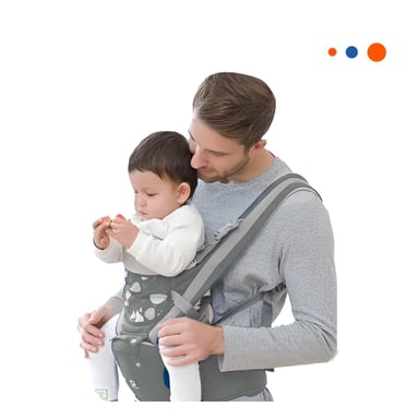 PACK4 ARNES ERGONOMICO PARA BEBE 3 EN 1 MODELO BALLENITA PLOMO Y+PAPEL REGALO - 3