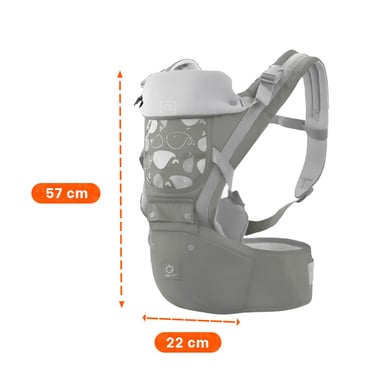 PACK4 ARNES ERGONOMICO PARA BEBE 3 EN 1 MODELO BALLENITA PLOMO Y+PAPEL REGALO - 4
