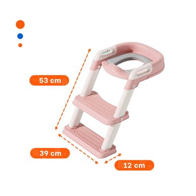 SILLA PARA BANO CON ESCALERA ROSADO AJUSTABLE Y ANTIDESLIZANTE Y+REGALO STICKER - 4