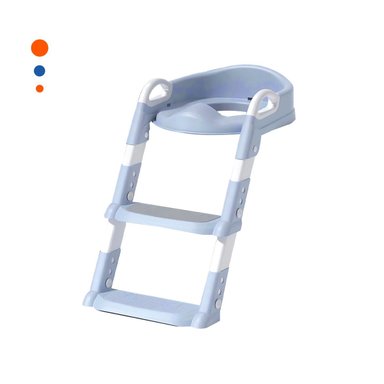 ADAPTADOR ANTIDESLIZANTE DE INODORO CON ESCALERA AZUL CLARO Y+PAPEL REGALO - 1