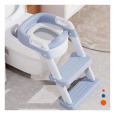 ADAPTADOR ANTIDESLIZANTE DE INODORO CON ESCALERA AZUL CLARO Y+PAPEL REGALO - 3