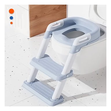 ADAPTADOR ANTIDESLIZANTE DE INODORO CON ESCALERA AZUL CLARO Y+PAPEL REGALO - 5
