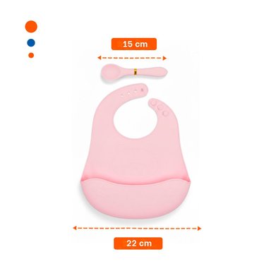 PACK2 DELANTAL CON CUCHARA DE SILICONA ROSADO OSITO SEGURO PARA BEBE Y+PAPEL REGALO - 4