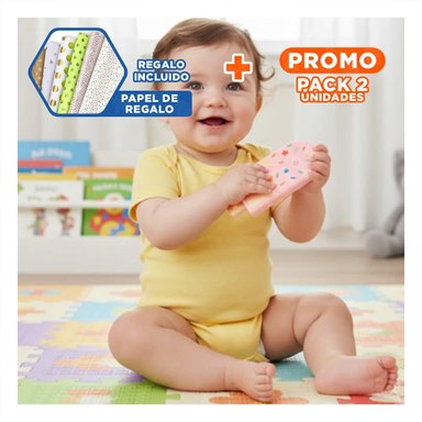 PACK2 CHUPETE DE SILICONA CON FORMA DE HELADO ROSADO CLARO HIGIENICO Y+PAPEL REGALO - 1
