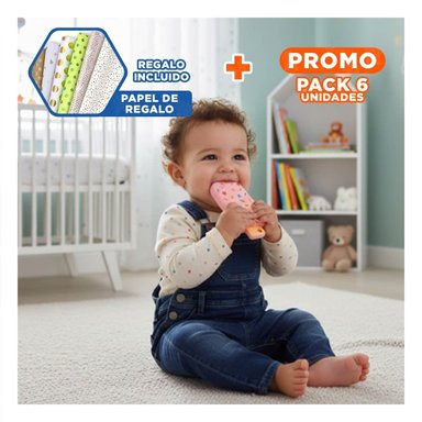 PACK6 AGARRE DE SILICONA CON FORMA DE HELADO ROSADO CLARO FACIL DE LIMPIAR Y+PAPEL REGALO - 1