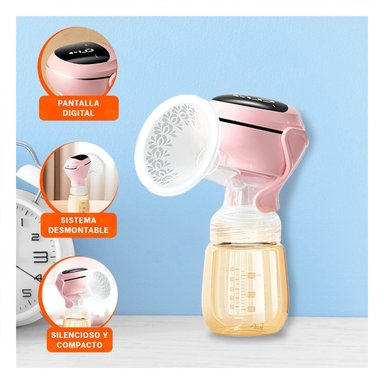 EXTRACTOR PORTATIL ELECTRICO LECHE ROSADO FACIL Y SEGURO PARA MAMA Y+PAPEL REGALO - 5