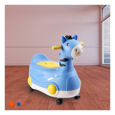 CONTENEDOR COMODO JIRAFA CON RUEDAS AZUL FACIL Y SEGURO PARA USO Y+REGALO STICKER - 2