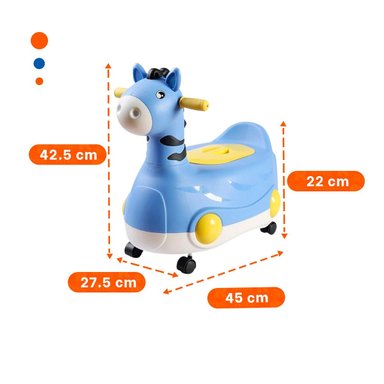 CONTENEDOR COMODO JIRAFA CON RUEDAS AZUL FACIL Y SEGURO PARA USO Y+REGALO STICKER - 4
