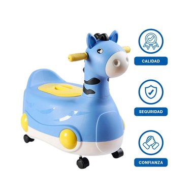 PACK6 TINA MOVIL JIRAFA CON RUEDAS AZUL LIGERA Y PRACTICA PARA NINOS Y+REGALO STICKER - 2