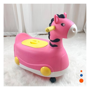 BACIN PORTATIL JIRAFA CON RUEDAS ROSADO LIGERA Y COMODA PARA NINOS - 1
