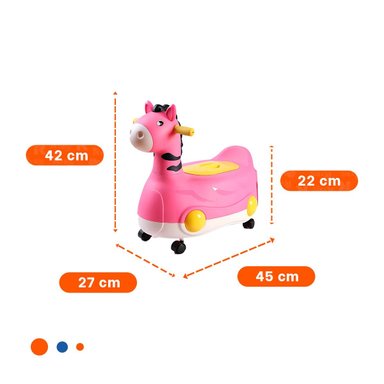 PACK4 BACIN MOVIL JIRAFA CON RUEDAS ROSADO COMODO Y FACIL DE MOVER Y+REGALO STICKER - 4