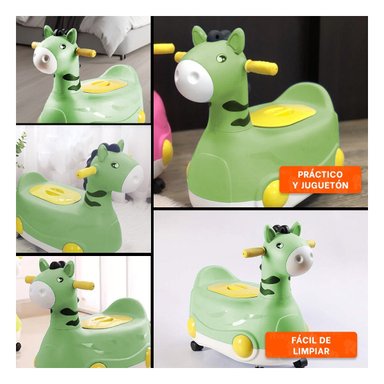 RECIPIENTE LIGERO JIRAFA CON RUEDAS VERDE FACIL Y MOVIL PARA NINOS Y+LIGAS REGALO - 5