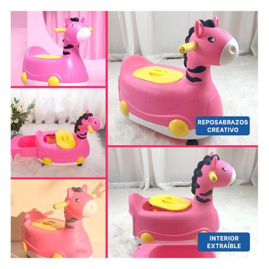 PACK2 CUBETA INFANTIL JIRAFA CON RUEDAS ROSADO LIGERA Y FACIL DE MOVER Y+PAPEL REGALO - 3
